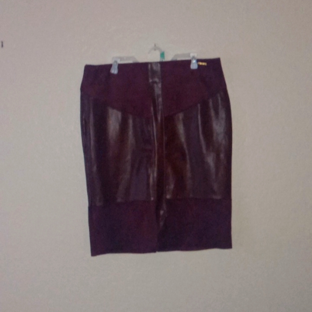 Marc New York faux suede and snake leather skirt